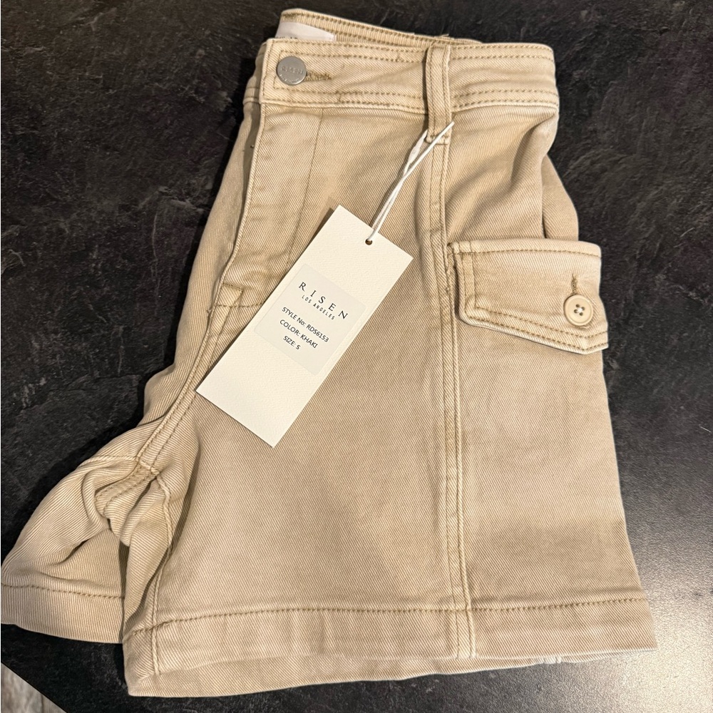 Risen Women's Beige Jean Shorts